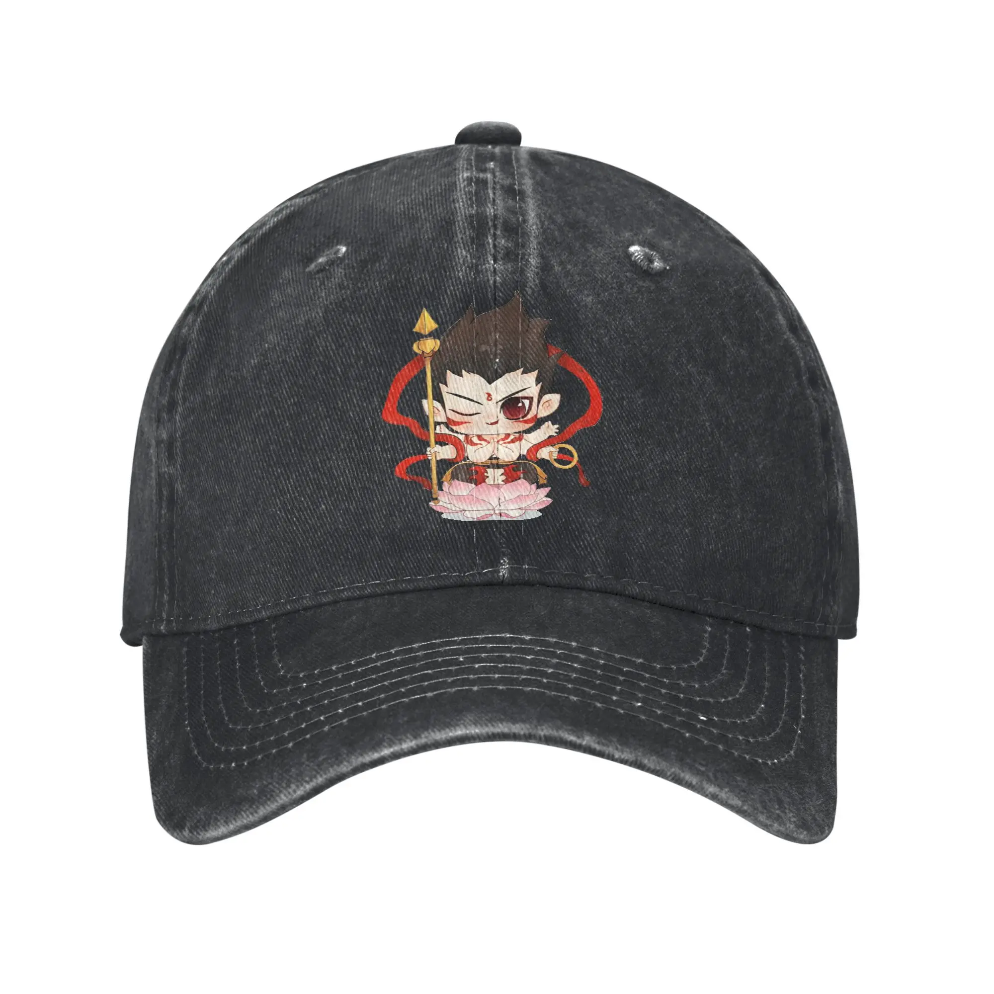 Washed Baseball Cap 2025 New  Anime Ne Zha 2 Summer Trucker Hat For Couple Women Cartoon Nezha Aobing Running Sun Snapback Cap