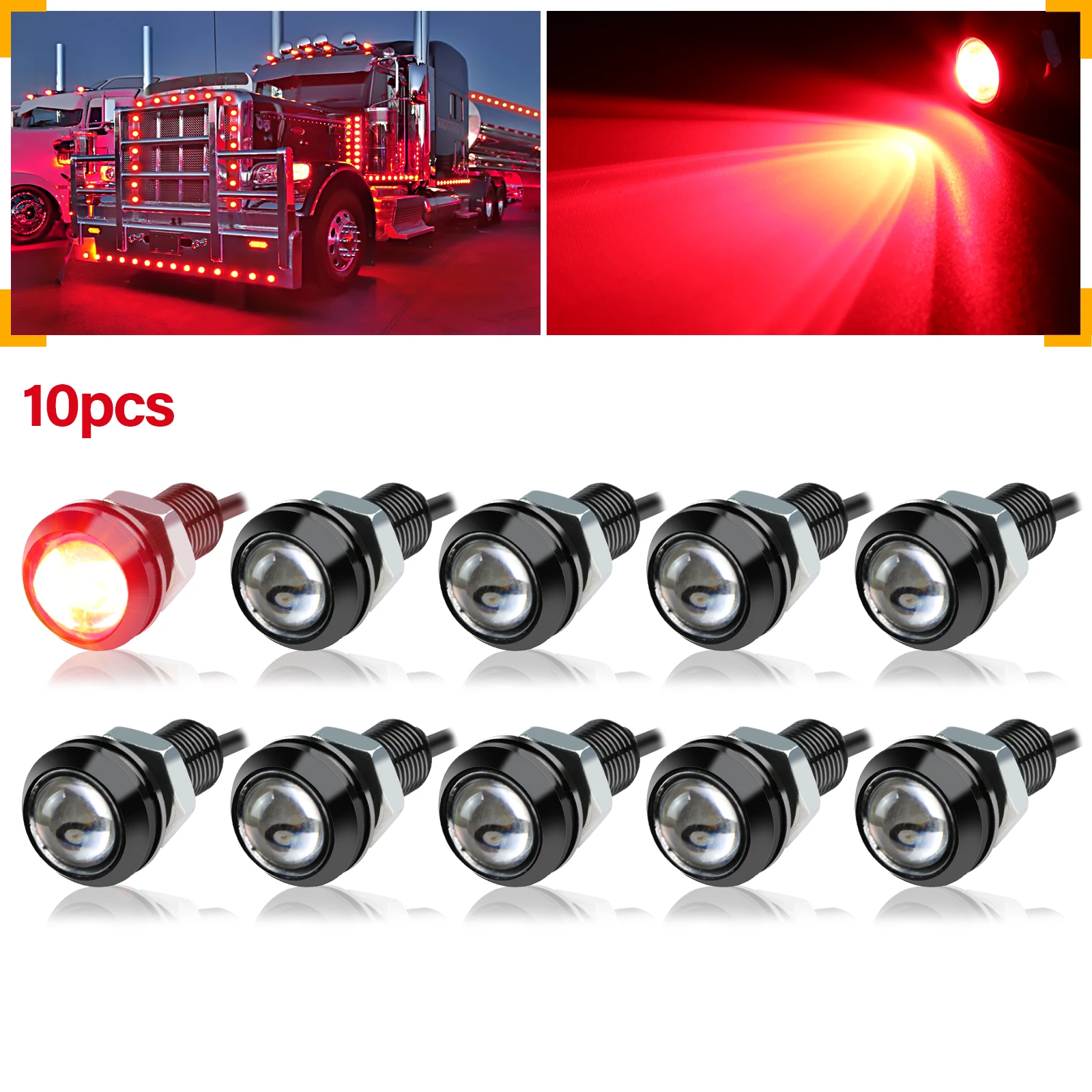 10PCS 0,7 in/18mm Mini Auto Eagle Eye DRL Led Tagfahrlicht LED 12V Backup Rückfahr parkplatz Signal Autos Lampen
