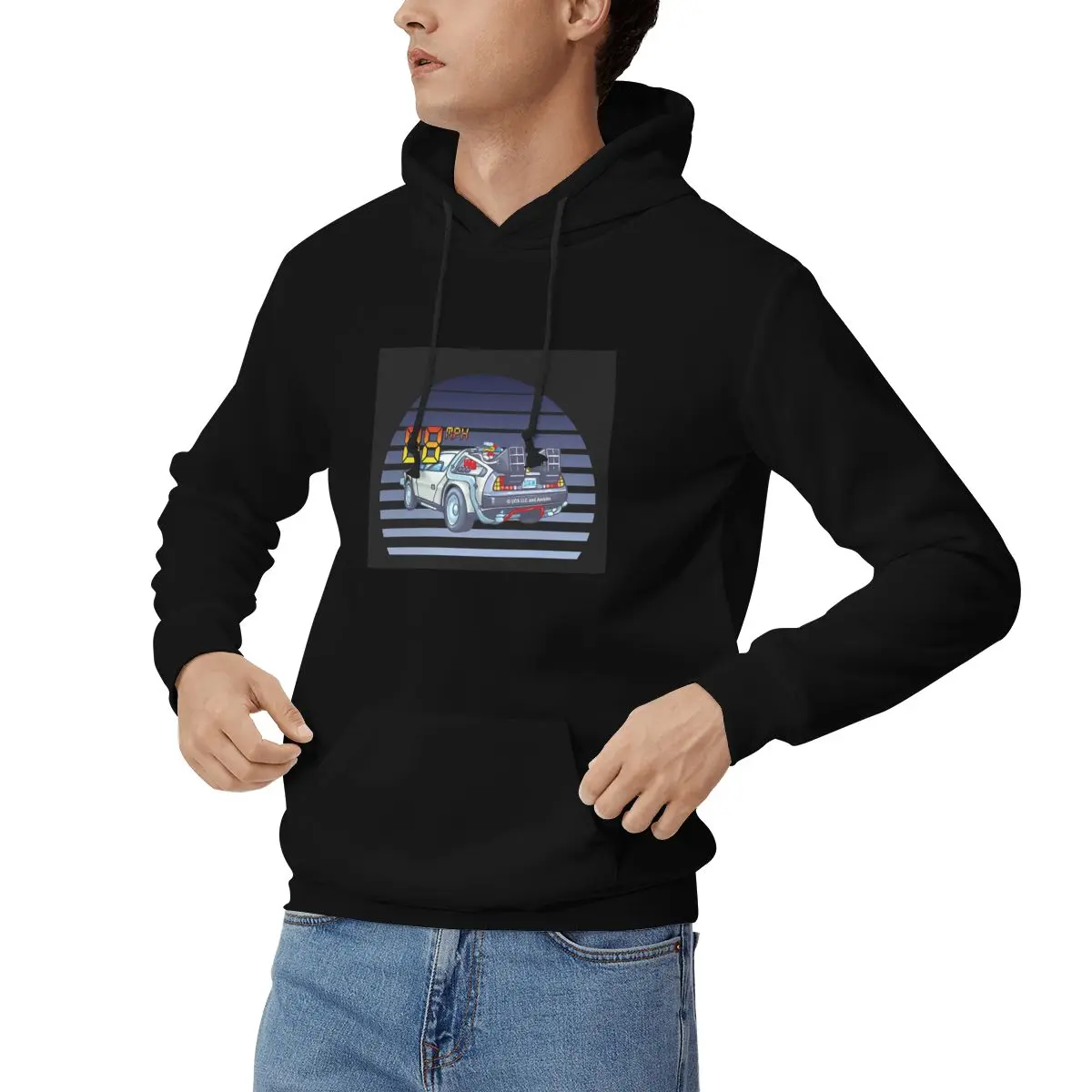 DeLorean العودة إلى المستقبل هوديس الرجال النساء عارضة البلوز البلوز أزياء طويلة الأكمام مقنعين الخريف الشتاء