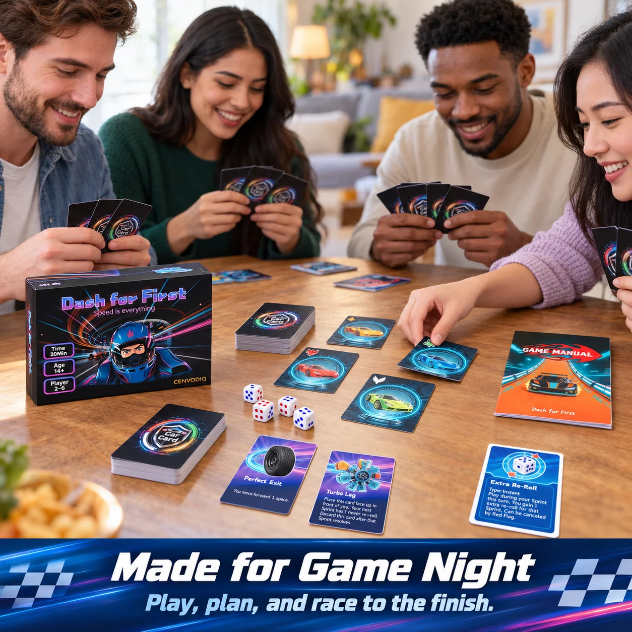Car Racing Board Game, Dice Ro - огляд і ціна Strategy Board Game