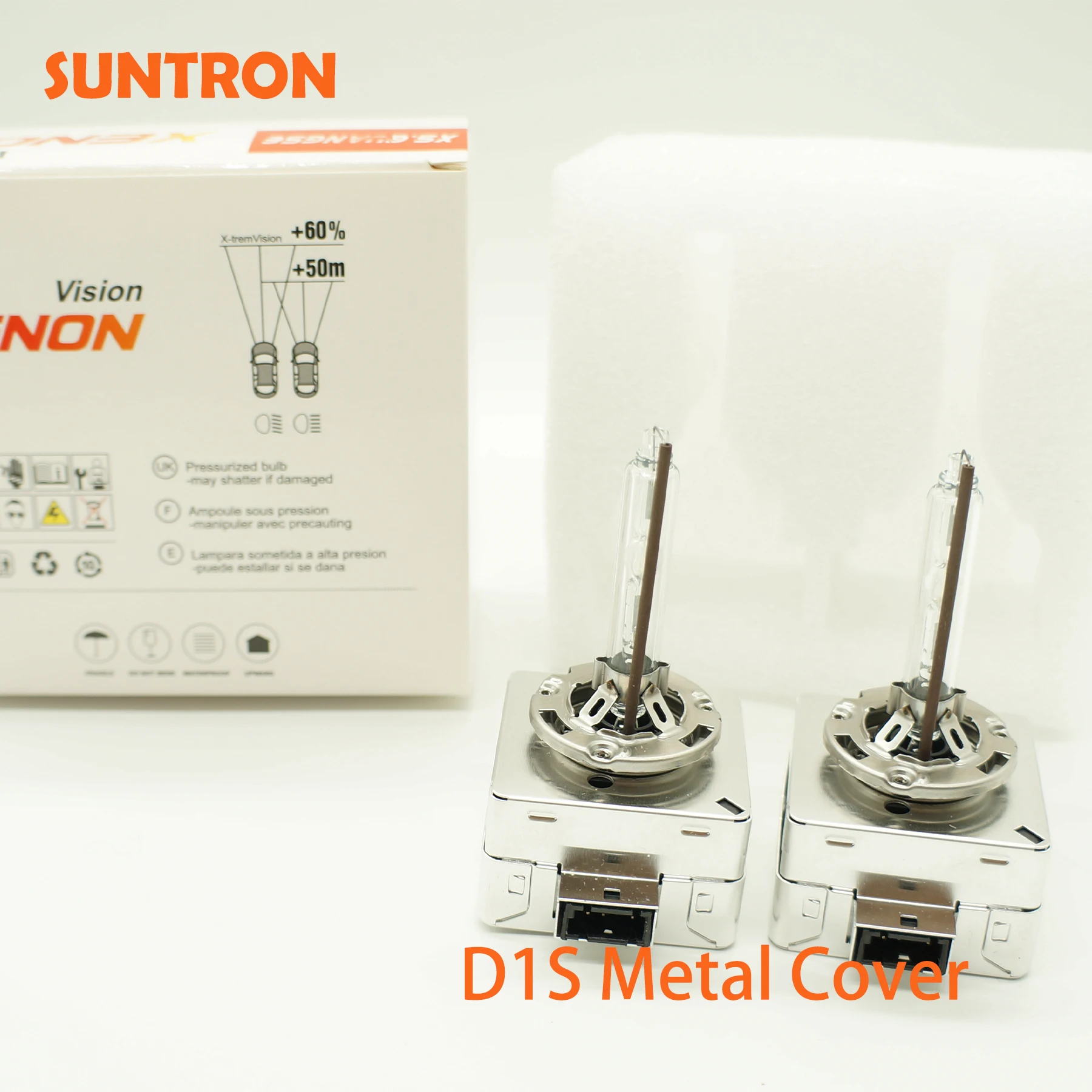 

Suntron D1S Xenon All Metal Cover HID Bulb E4 Certification 12V 35W D1R Car Headlight Bulbs Xenon 4200K 5000K 6000K 8000K