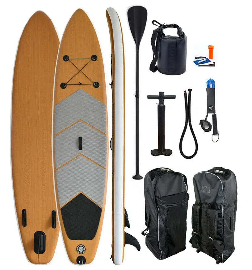 

ODM BSCI CE Factory Manufacture PVC Board sup Wood Paddleboard Surfboard Wooden sup Board Surf Paddle Board Inflatable sup
