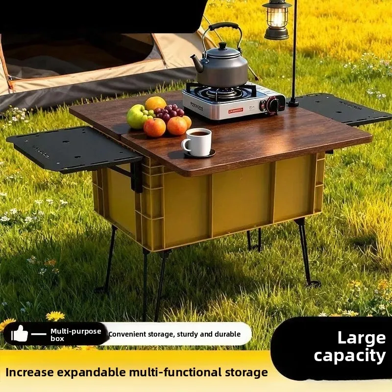 Portable Multifunctional Foldable Camping Table Storage Box Suitcase Design Outdoor Balcony Coffee Picnic Table