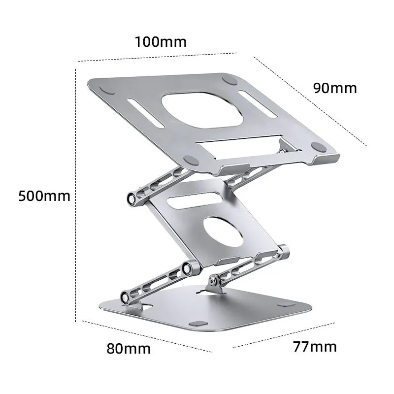 New Aluminum alloy 3Layer Laptop Elevated Stand Heat Dissipation Folding Portable Standing Lifting Office Computer stand