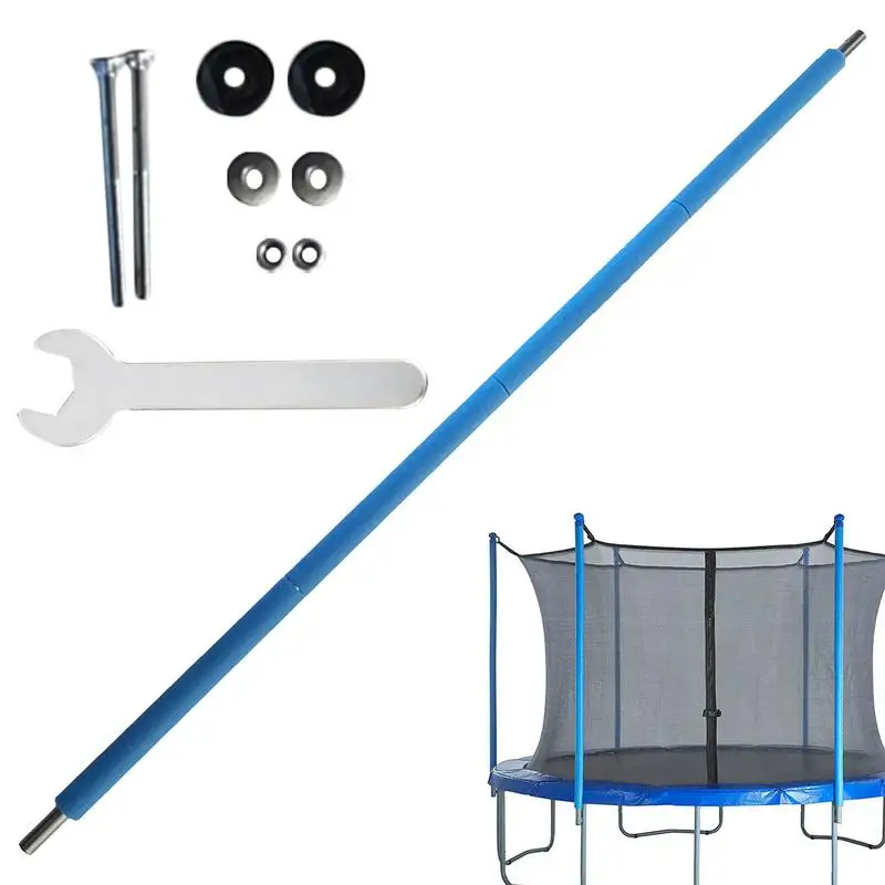 Trampoline Poles Replacement Trampoline 6-16Ft Safety Enclosure Pole Straight Tube Replacement Part with Screw Foam Canopy