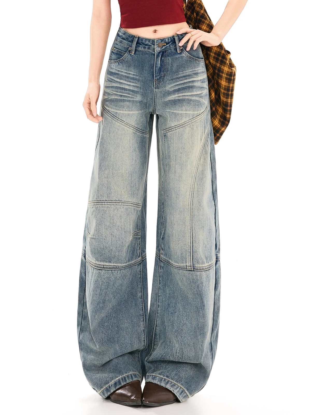 

ZHISILAO New Vintage Tapered Jeans Women Casual Loose Chic High Waist Denim Pants Spring 2026 Streetwear