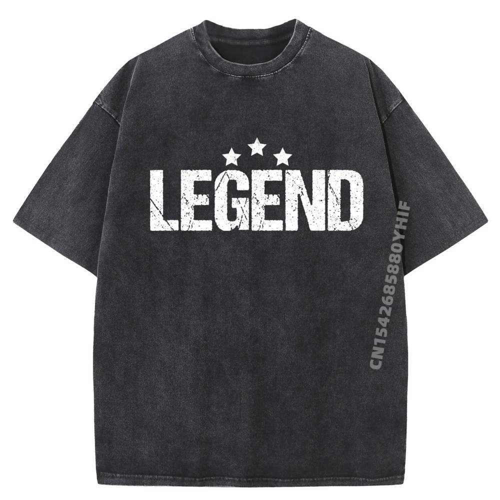 

Mens T-shirt Legend Legacy Matching Father Son Graphic Tee Cotton Washed Tshirt Comfortable Printed Clothes
