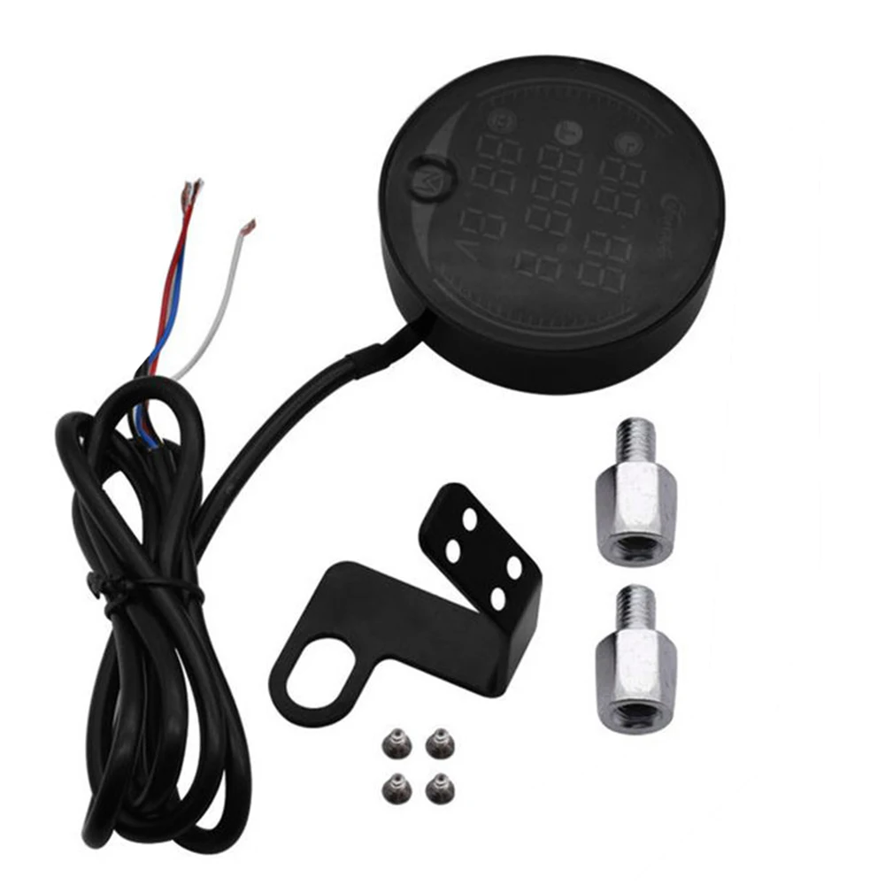 LED Digitale Motorfiets Voltmeter Thermometer Spanning Temperatuur Tijd Multifunctionele 4-in-1 Voertuig Visuele Code Meter DC 9-24V