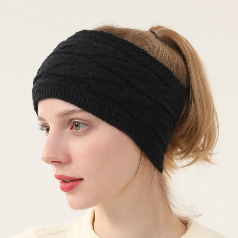 2 قطعة/المجموعة الشتاء متماسكة عقال دافئ السفر في الهواء الطلق الرياضة اليوغا عقال ارتداء اليومي اكسسوارات الشعر الزخرفية #3