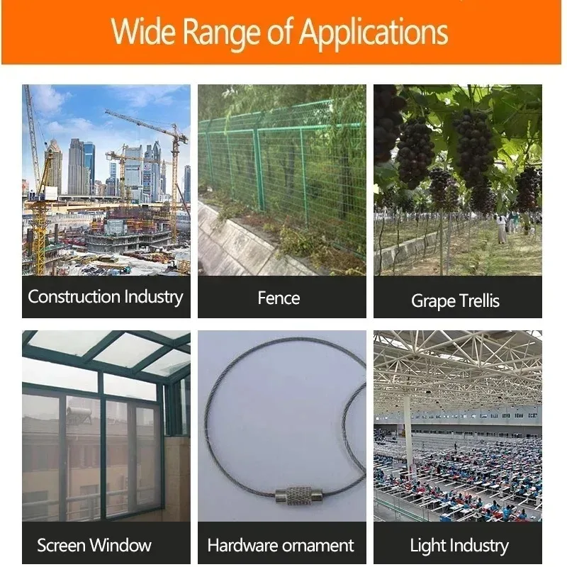 100M Soft Steel Wire Diameter 0.2mm-0.8mm 304 Stainless Steel Wire Single Strand Lashing Iron Wire