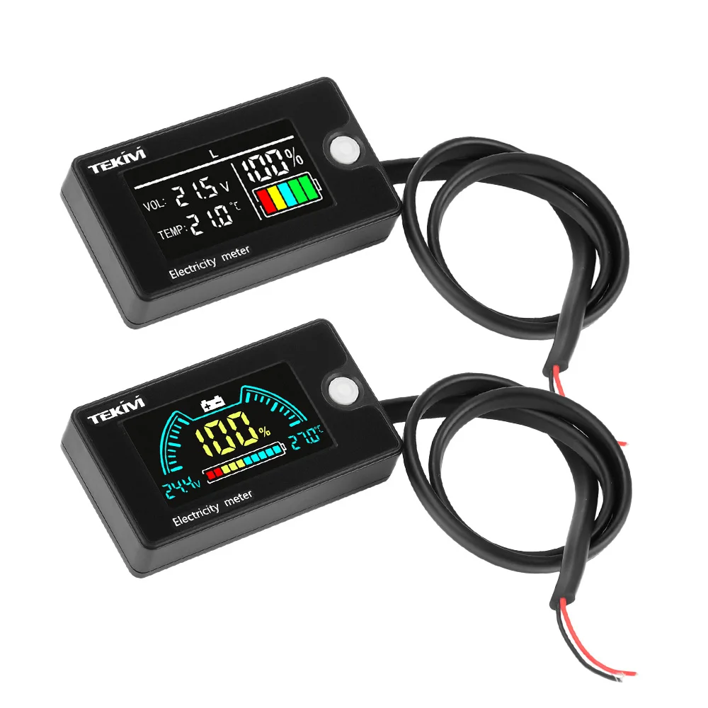 6840 DC 8-100 В ЖК-цветной цифровой индикатор напряжения и мощности для тройных/литий-железных/кислотных аккумуляторов с дисплеем температуры