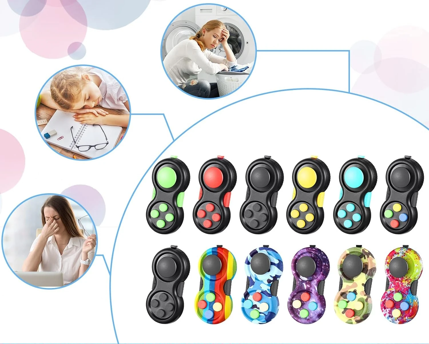 Fidget Pad Retro Classic Fidget Controller Handheld Fidget Game Controller Leuke Fidget Pad Packs Klassiek Fidget Speelgoed