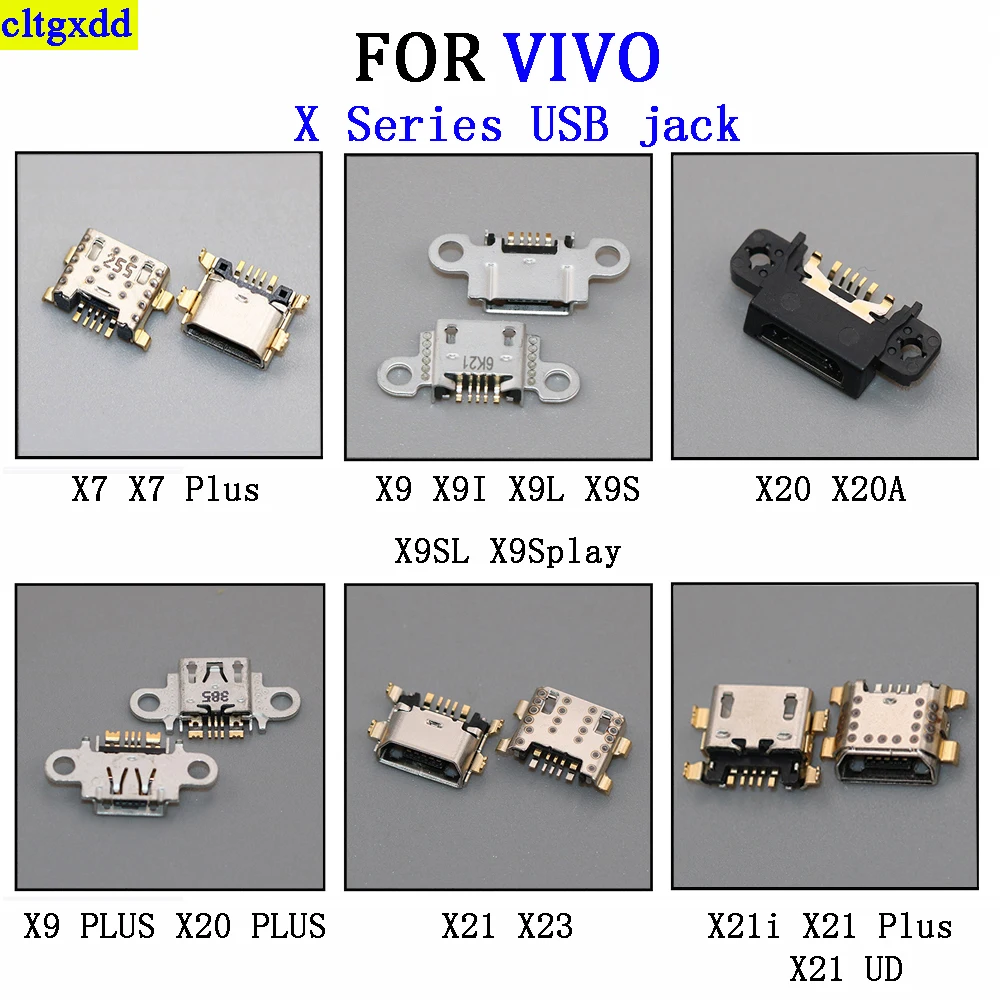 cltgxdd 2piece FOR VIVO X7 X7 Plus X9 X9I X9L X9S X9SL X9Splay X20 X20A X21 X23  USB charging connector Vivo charging port socke