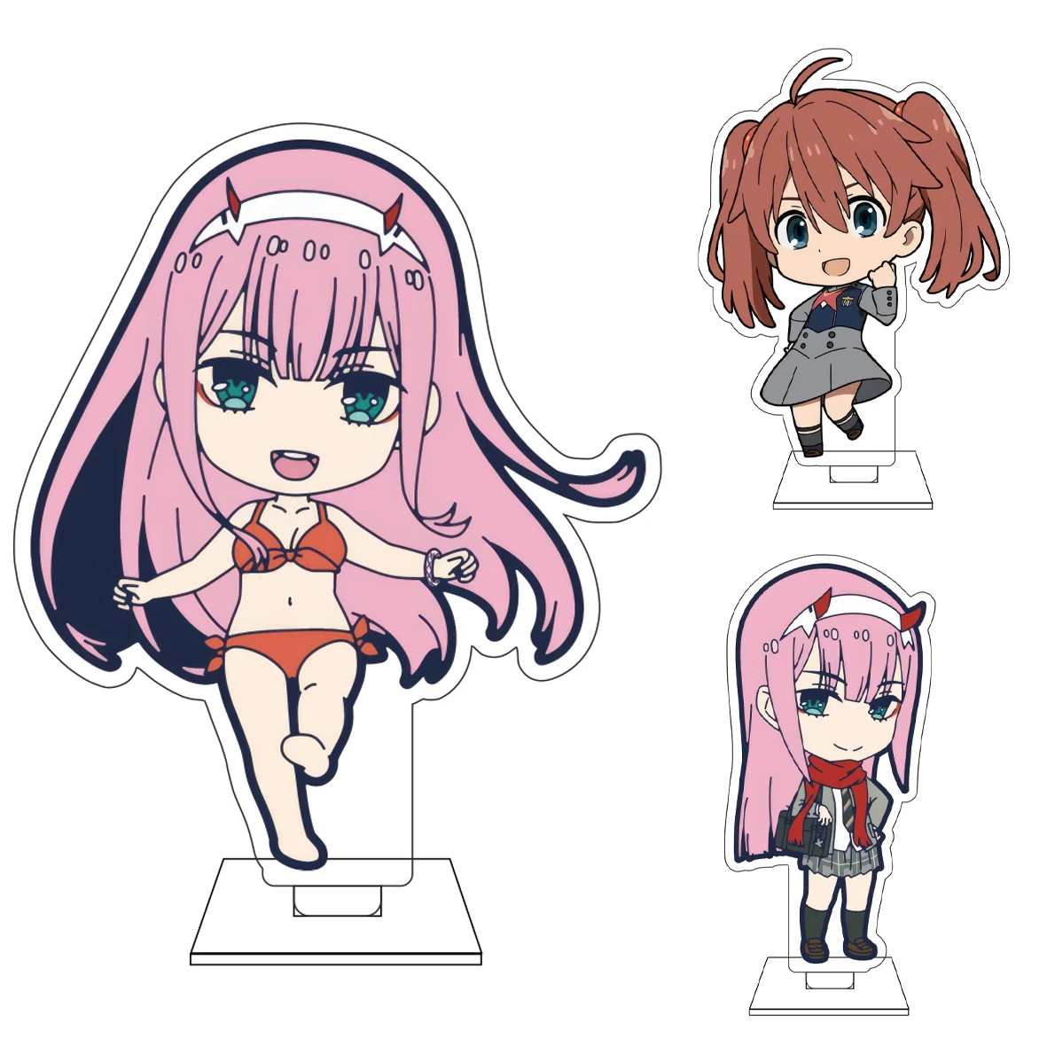 10CM Anime ‌ DARLING in the FRANXX Cosplay Niedliche Acryl-Figur Standfigur Zero Two Ichigo Ornamente Geschenke
