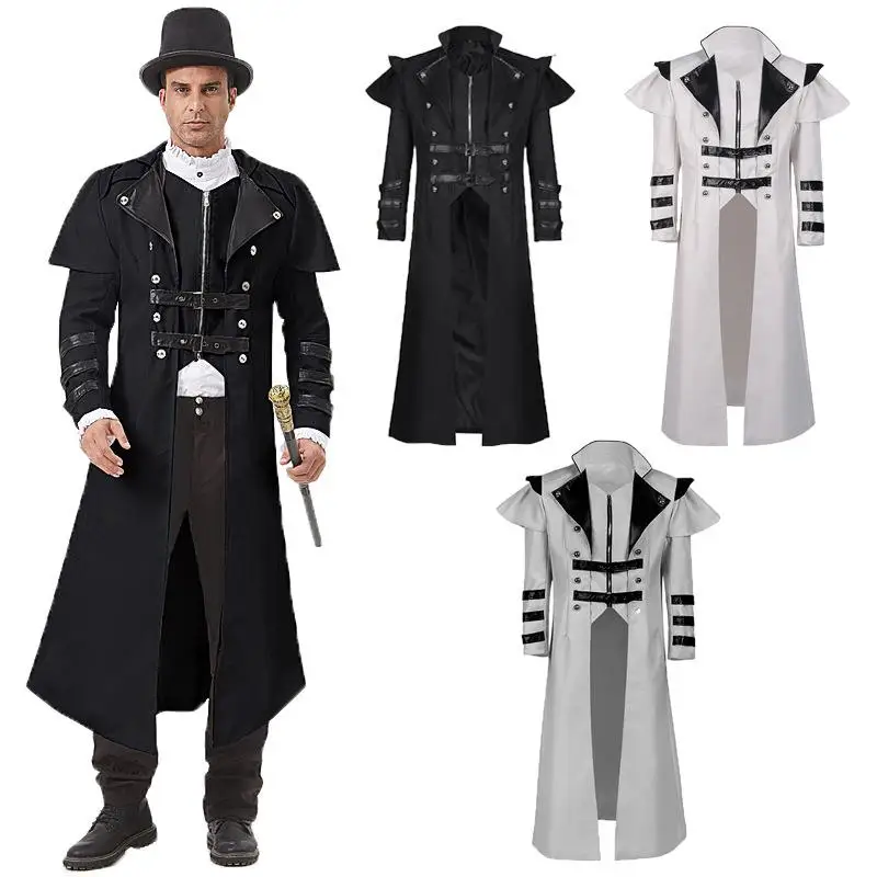 

Resumption of Work Banquet Attire Zipper Slit Gothic Sle Coat for Women Autumn Season Ethnic Stage Costume Ladies Faion