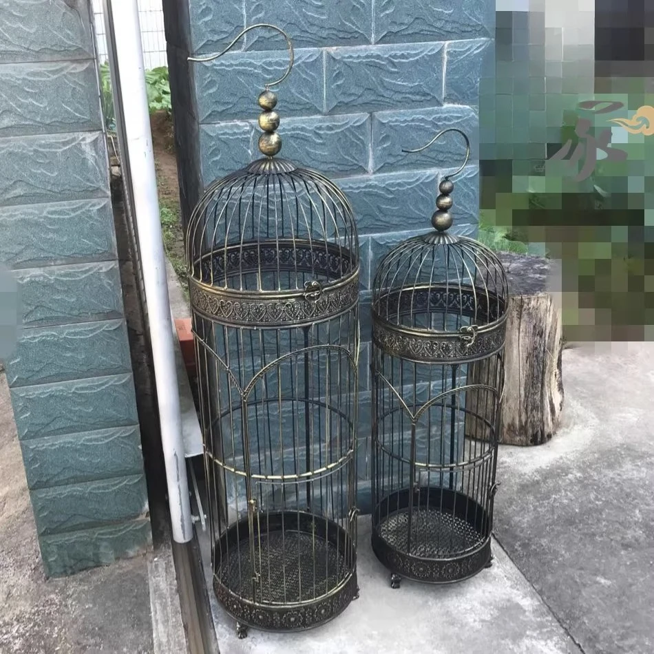 

Decorative birdcage, large, wrought iron retro birdcage ornament, bronze birdcage props, window birdcage soft decoration