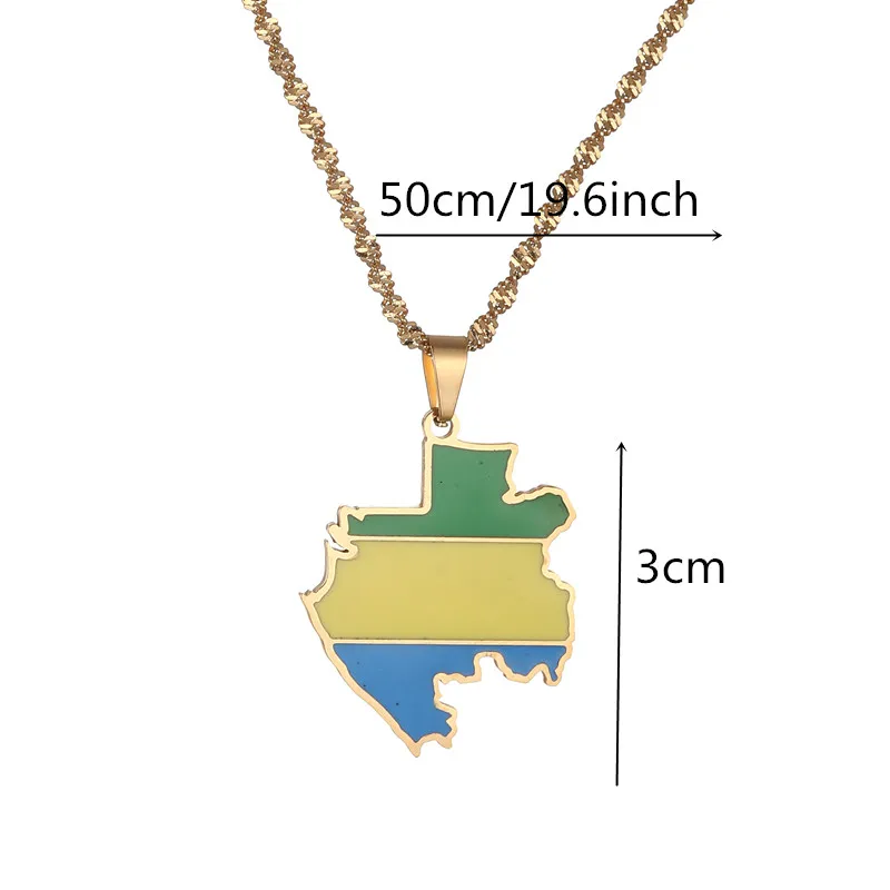 Stainless Steel Gabon Pendant Necklace For Women Men Gabonaise Jewelry