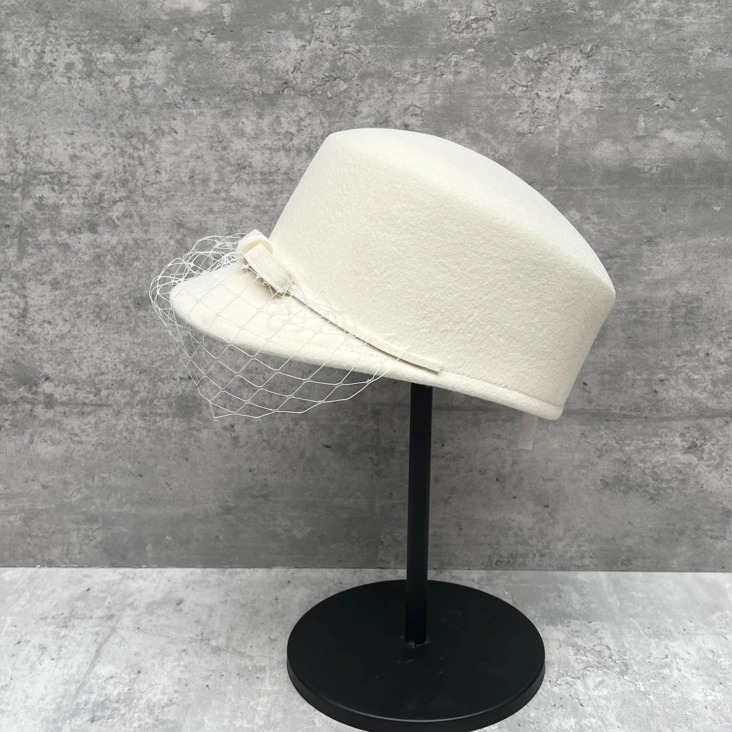 Japanische Designer-Stil Wolle Schleife Mesh Reit Hut Baseball Kappe Mode Herbst Winter Militär Hut Korea Casual Fedora Hut – Detail 7