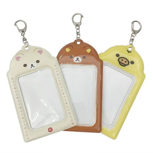Rilakkuma 코릴라쿠마 ID 카드홀더 케이스, 키이로이토리 병아리 귀여운 아이돌 사진 디스플레이, 패스 케이스 가방 키체인 Best5 Rilakkuma 코릴라쿠마 ID 카드홀더 케이스, 키이로이토리 병아리 귀여운 아이돌 사진 디스플레이, 패스 케이스 가방 키체인 Best5