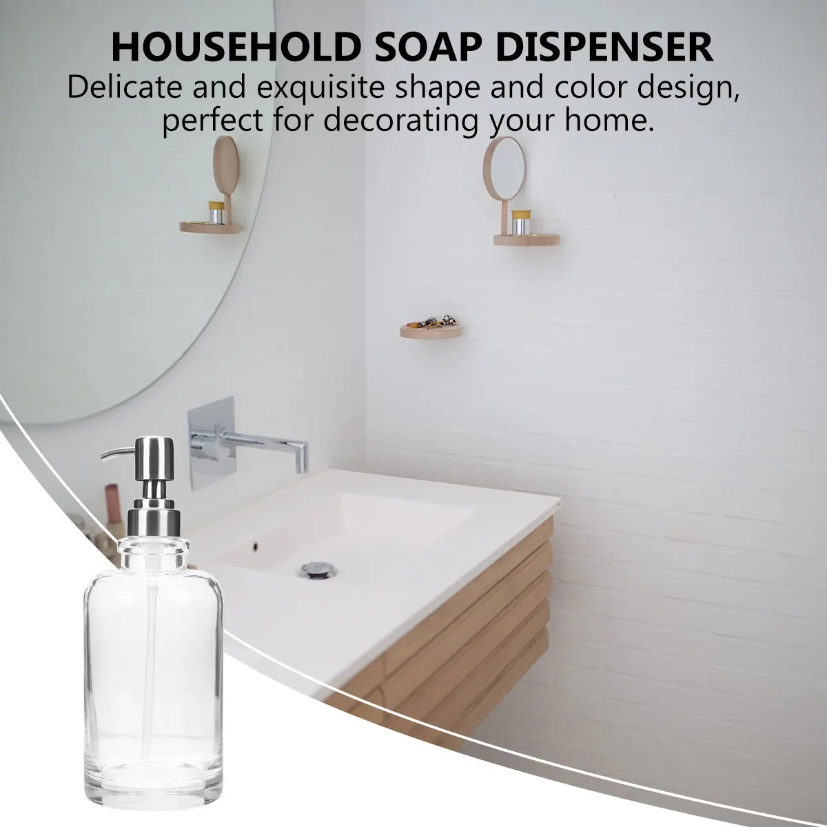 

Soap Dispenser Set Clear Refillable Dispenser for Hand Soap Kitchen Dish Gel Bathroom Lotion Storage Widely Used in Office Hotel