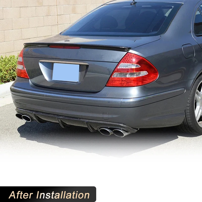 Carbon Fiber Rear Bumper Diffuser Lip for Mercedes Benz E Class W211 E55 AMG Sedan 4D 2002-2006 Rear Diffuser Lip Spoiler FRP