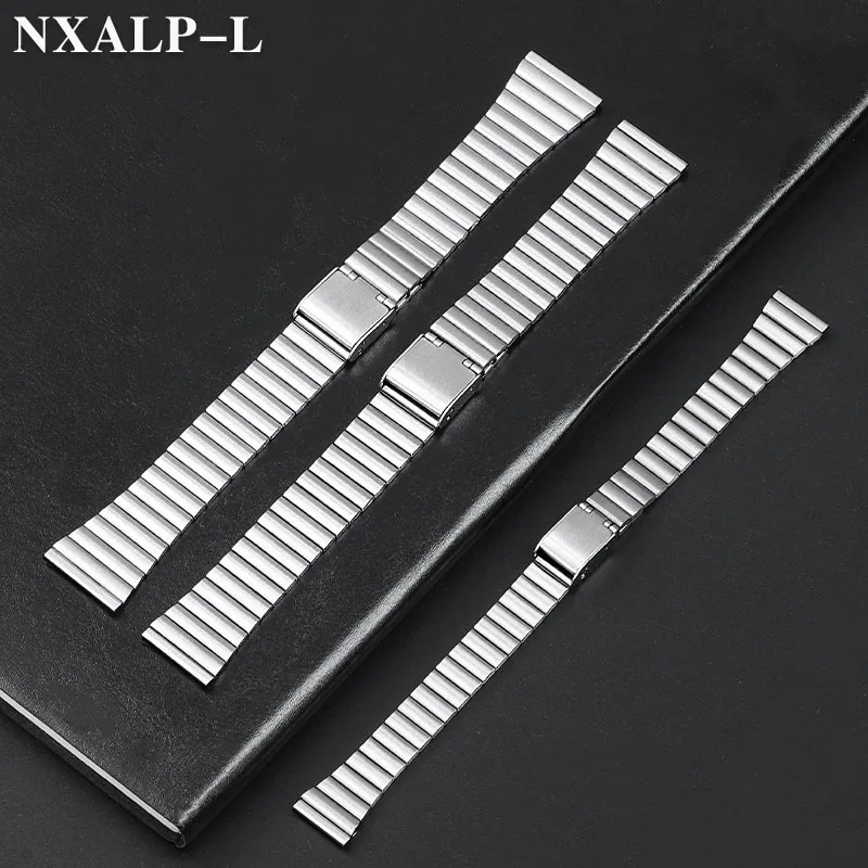 العالمي حزام ساعة اليد 10 مللي متر 12 مللي متر 14 مللي متر 16 مللي متر 18 مللي متر 20 مللي متر الفولاذ المقاوم للصدأ حزام (استيك) ساعة رقيقة جدا سوار معدني الفضة للرجال النساء