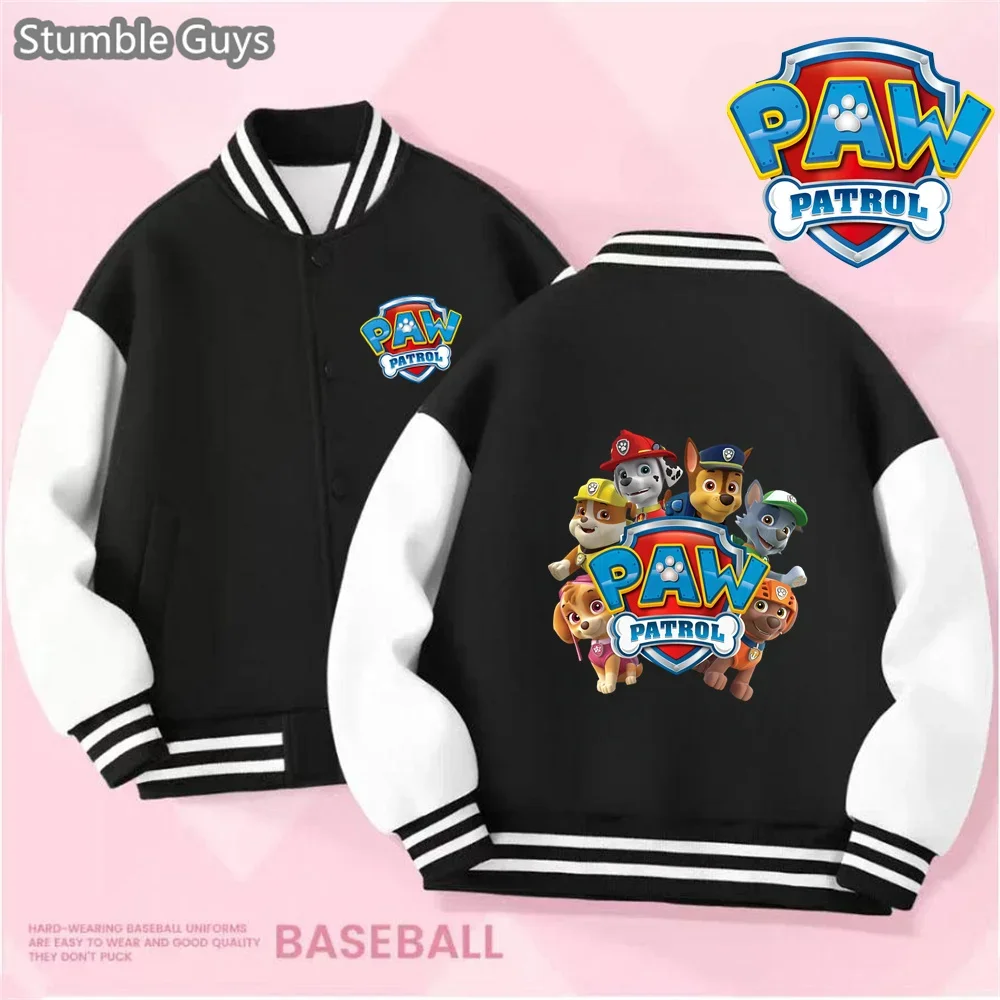 باو باترول الأطفال سترة الطباعة زي بيسبول لطيف الكرتون جولة الرقبة Kawaii طفل معطف رياضي الخريف الشتاء الهدايا الدافئة #2