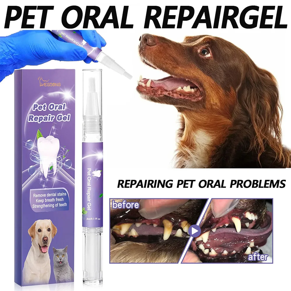 1/2pcs Pet Oral Repair Gel Tooth Repair Stain Remover Oral Cleansing Gel Natural Dog Toothpaste Gel for Dogs & Cats Pet Breath
