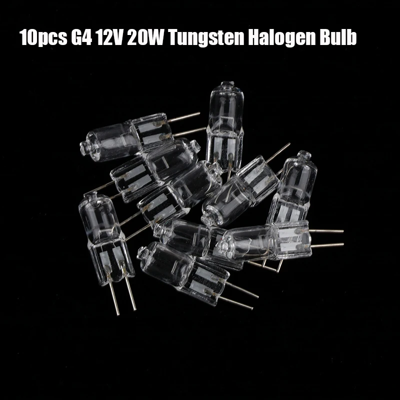 10pcs/lot Super Bright Halogen Light G4 12V 20W G4 Tungsten Halogen Bulb Lamp Lighting Light Bulb