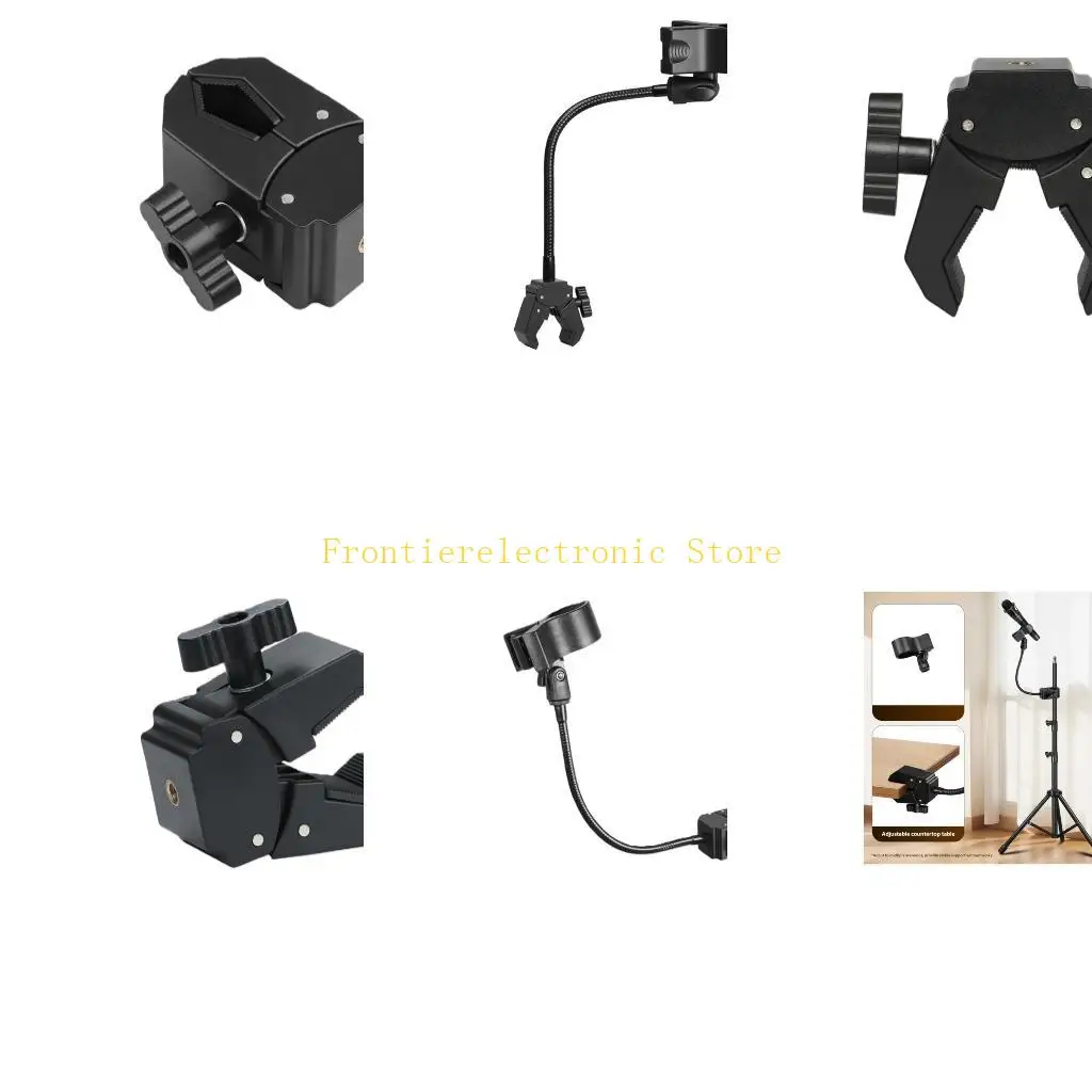 G8DB Easy Carry Microphone Clip Mount Assembly For Various Application Portable Black