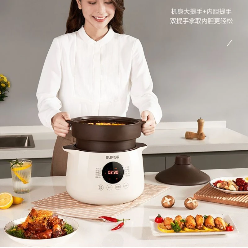 Pote de ensopado elétrico ninho de pássaro pote de ensopado elétrico 4l casa mingau sopa saúde caçarola elétrica pote de ensopado do bebê multifuncional