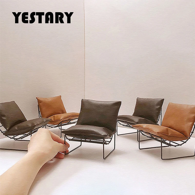 

YESTARY 1/6 Bjd Doll Sofa Furniture Obitsu 11 Toy Wooden Chair Doll Accessories Toy Fashion Dollhouse Leather Wrought Iron Sofa