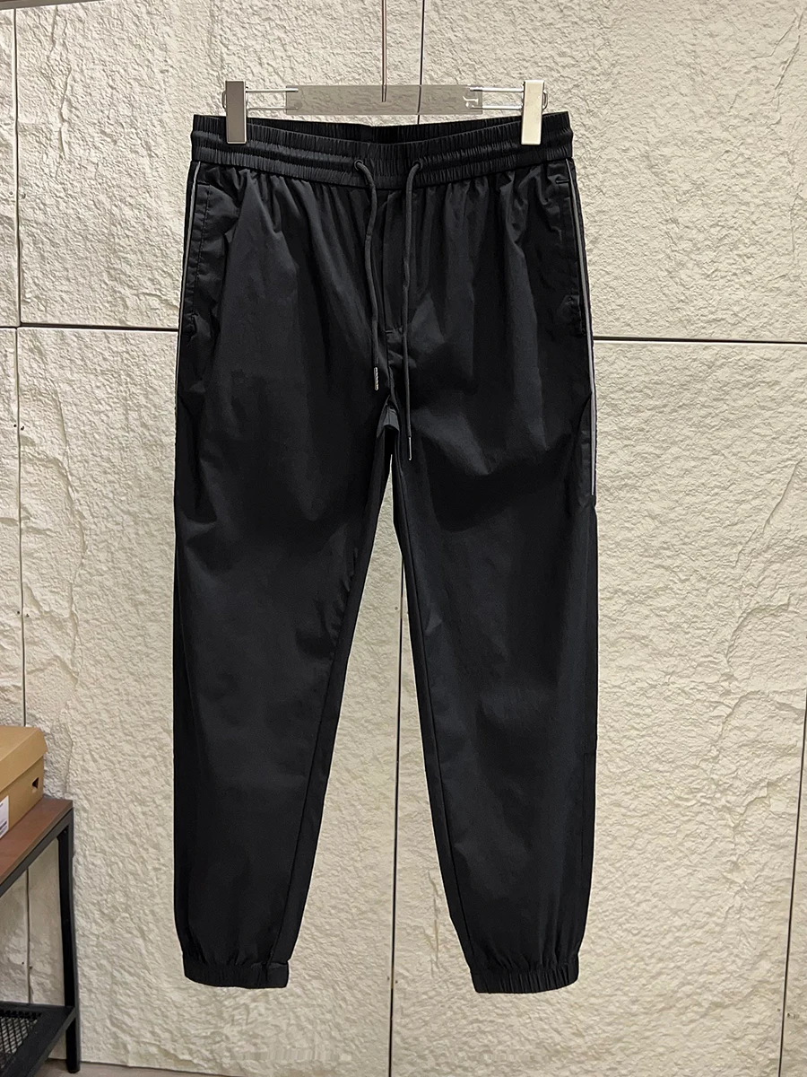 

Quick Dry Tech Fabric Men's Autumn Straight Leg Elastic Waist Sports Casual Pants Loose Fit Trousers for Daily Wear