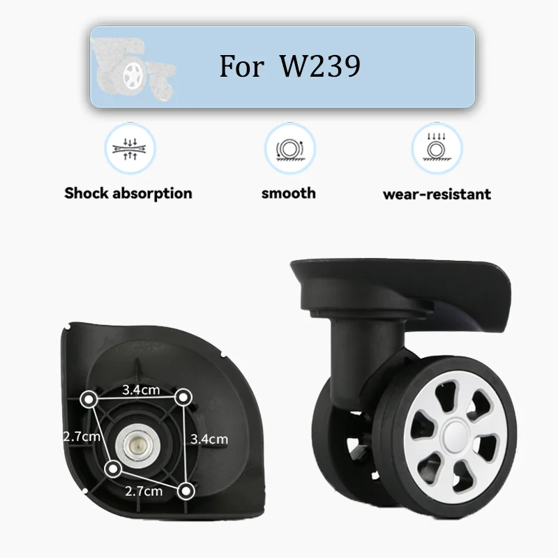 

For W239 Heavy Duty Suitcase Wheels Replacement Kit Smooth Rolling Swivel Casters Easy Install Luggage Accessories