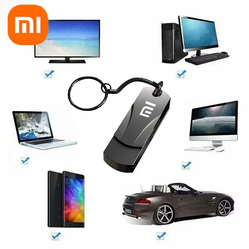 XIAOMI 16TB USB Flash drive USB 3.2, Transfer File kecepatan tinggi 4TB 8TB kapasitas ultra-besar logam tahan air memori USB