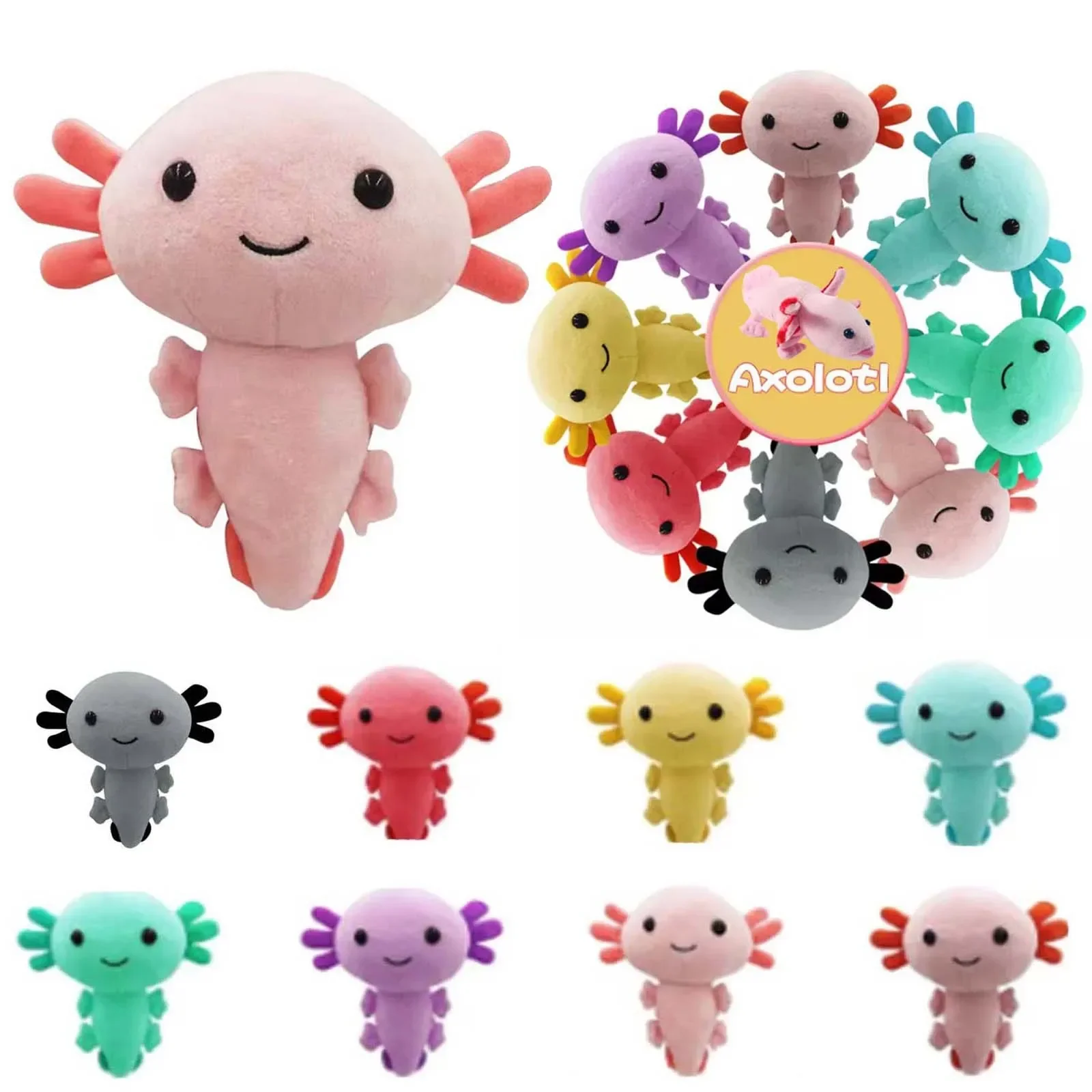 Axolotl Pluszowe zabawki Miękka Kawaii Axolotl Pluszowa poduszka Zabawki Axolotl Pluszowa zabawka Wypchany Axolotl Plusz na prezenty świąteczne Wystrój domu