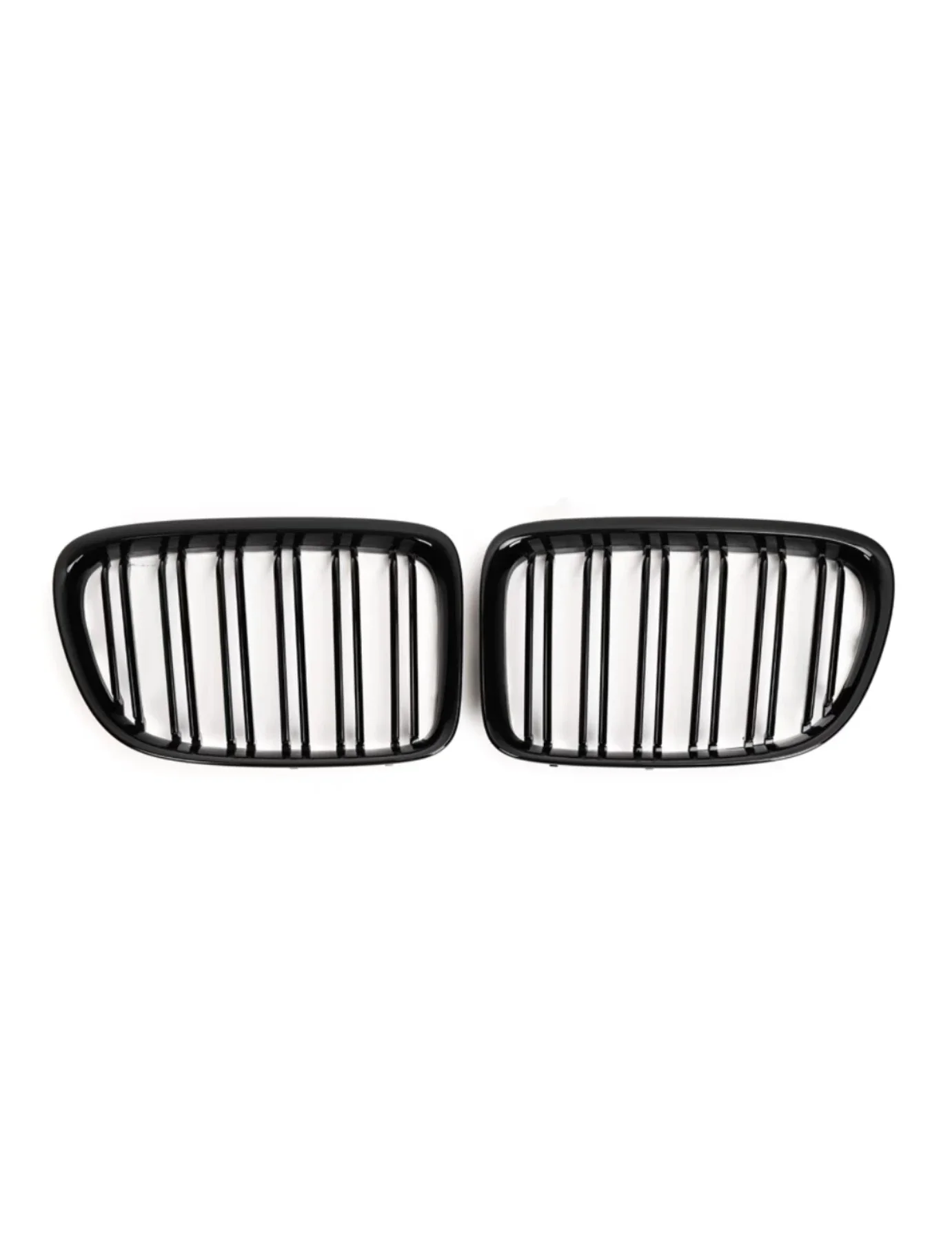 1 Pair Racing Grills for BMW X1 E84 2011-2015 Front Bumper Grille ABS Glossy Black Dual Line Kidney Grill Replacement