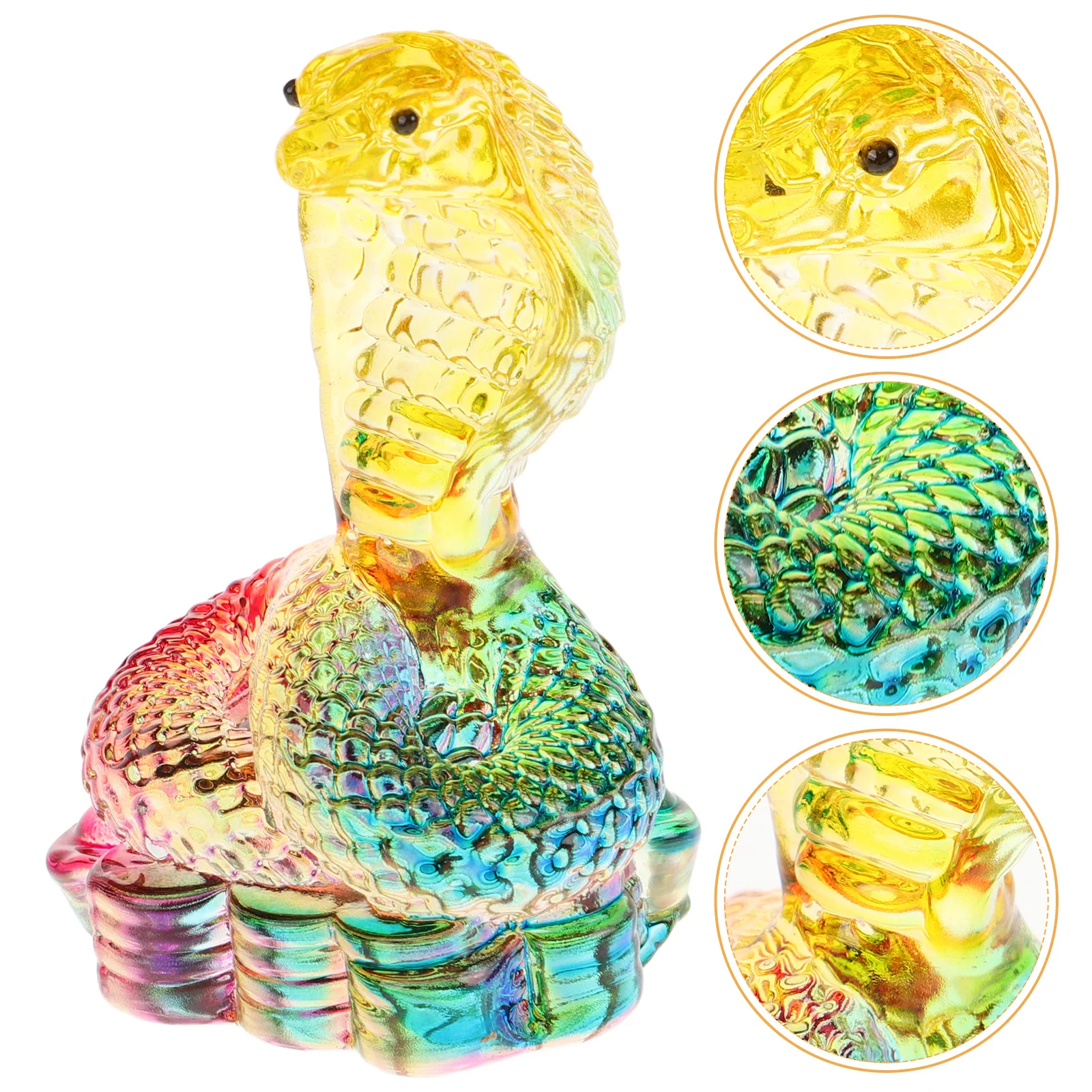 

White Crystal Material Desktop Snake Sculpture For Home Decor Animal Crystal Decor Snake Decoration Memorial Statue