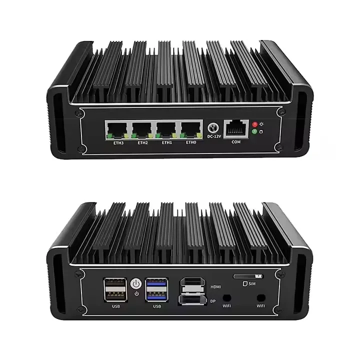 كمبيوتر مكتبي صغير بدون مروحة N100 WIFI DDR5 COM جهاز توجيه ناعم لجدار الحماية للاستخدام التجاري متاح أنواع قابس AU US CN #5