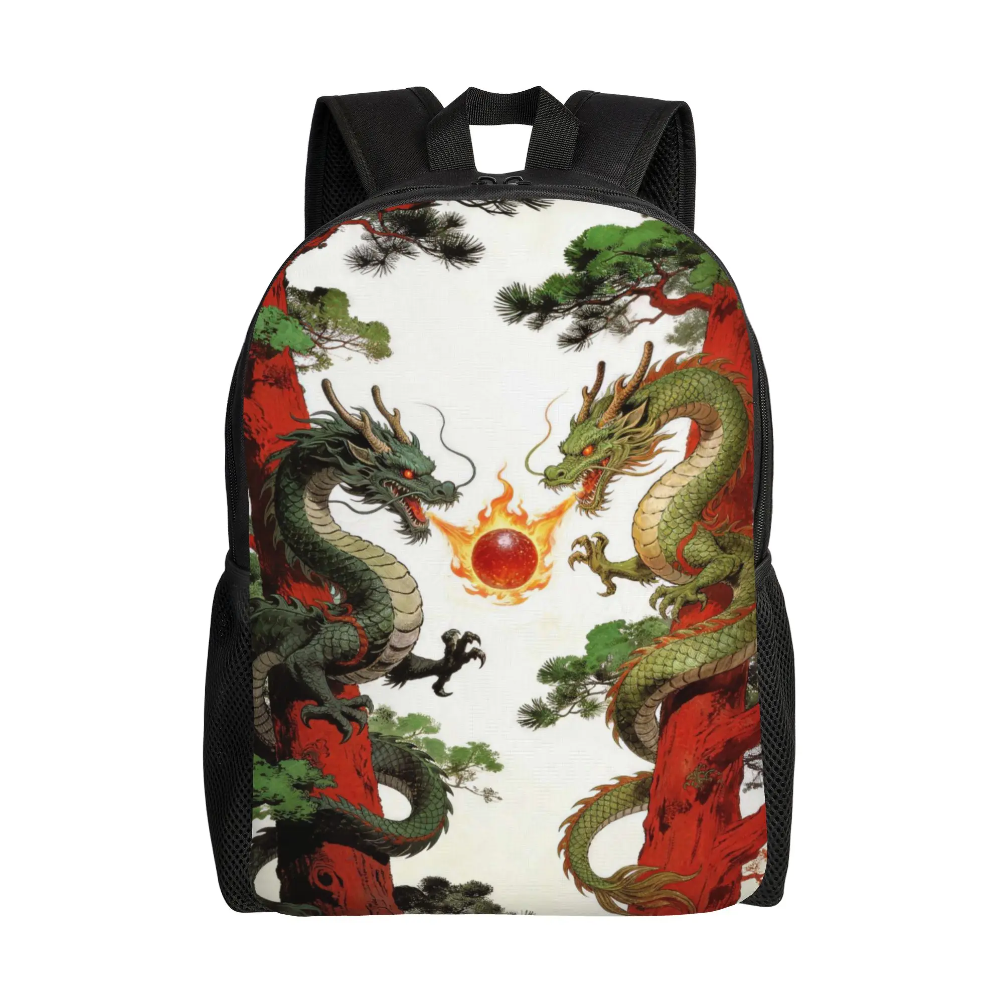 Bookbag Back to school season Chinese Dragon Pine Tree Traditional   Fashion Backpack