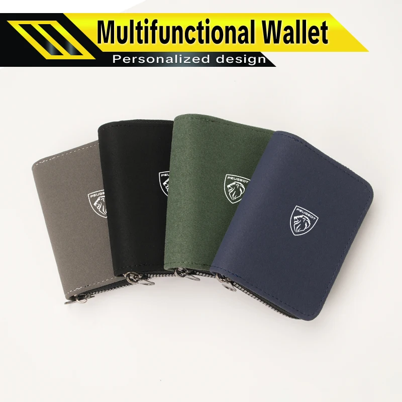 الجلد المدبوغ حامل بطاقة السيارة رخصة القيادة البنك بطاقة الائتمان تخزين حقيبة المحفظة لبيجو 206 307 308 3008 207 208 407 508 2008 5008 #5