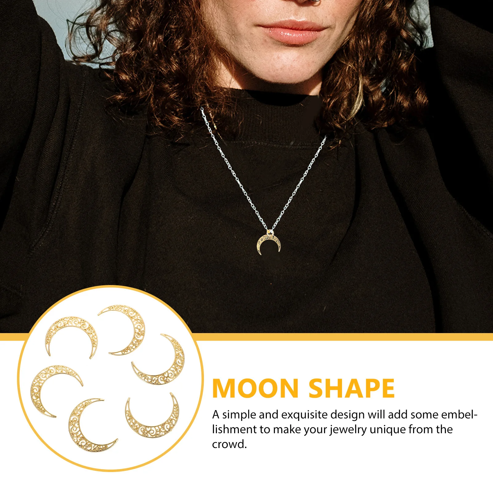 

20 Pcs Retro Moon Accessories Jewelry Making Charms Shaped Earrings for Alloy Pendants Key Chain