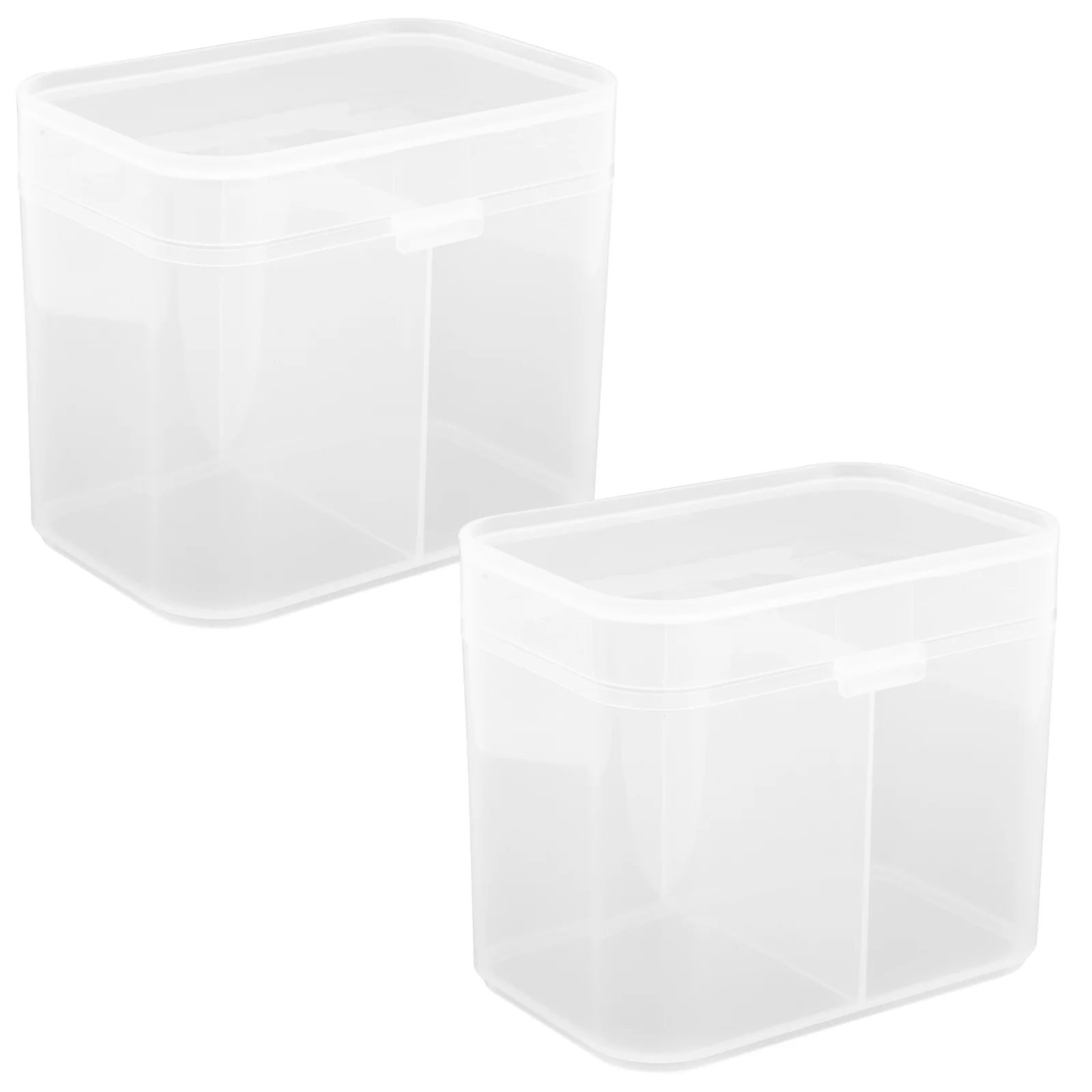 

2pcs Box Nail Art Cotton Pad Case Dustproof Makeup Cotton Organizer Salon Home Use Sturdy Lightweight Plastic Nail Polish