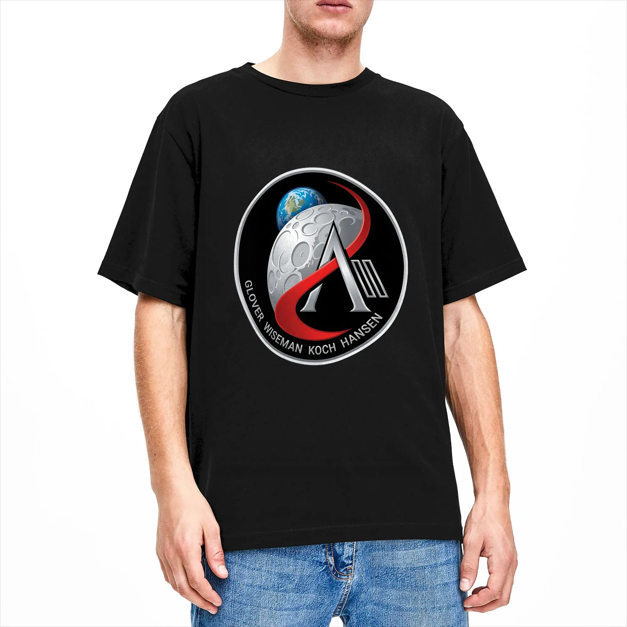 Artemis II Mission Patch  Moon Space Exploration Mission T Shirt Summer  100% Cotton T-Shirts For Men Loose Tshirt Short-Sleeve