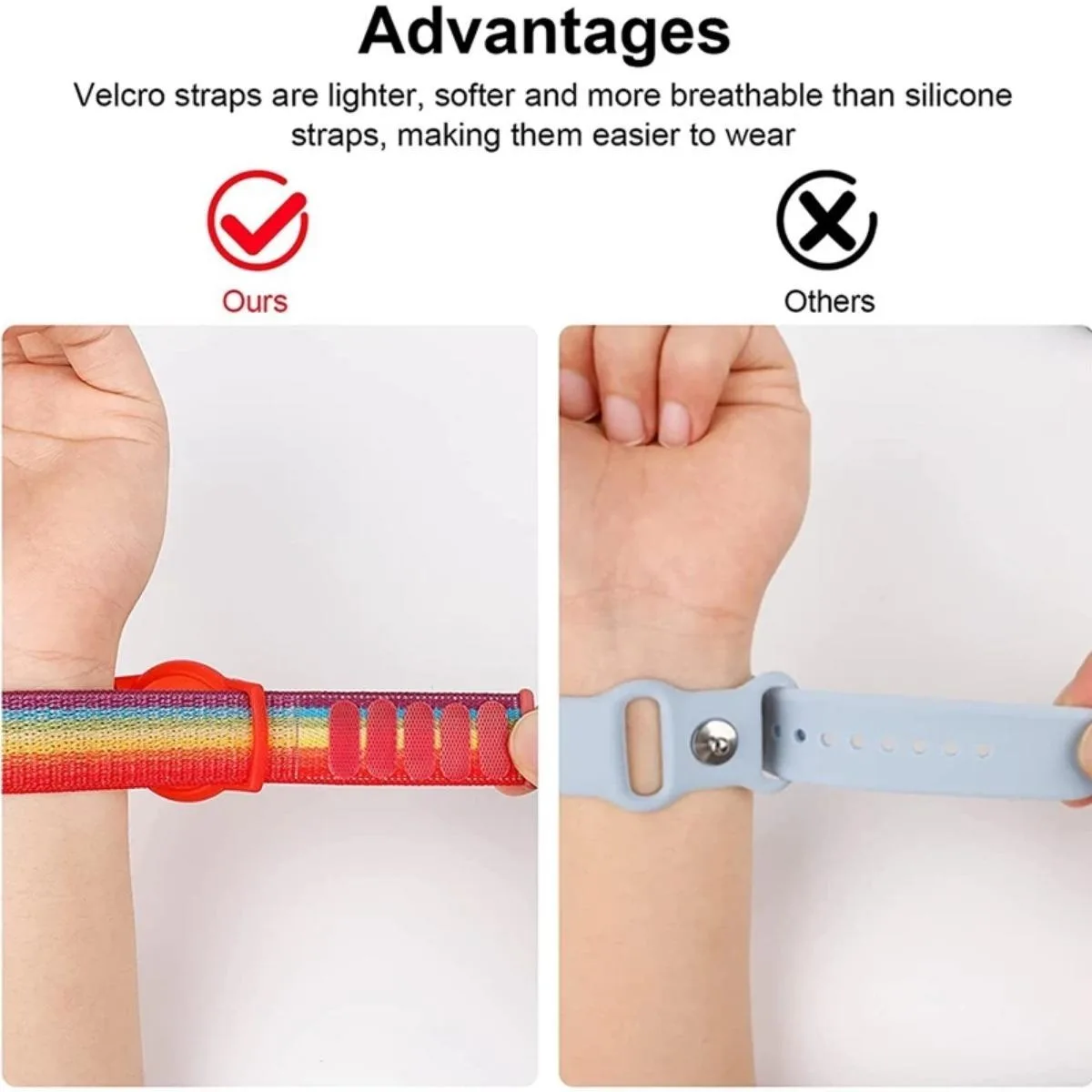 For Apple AirTags Kids Wristband Nylon Strap Anti-Scratch Cover Accessories for Airtag GPS Tracker Holder Watch Strap Bracelet image 3