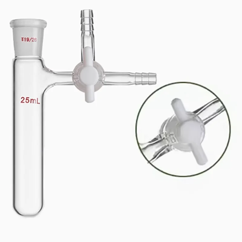 

Bulk-shaped tee-way reaction bottle with support grinding mouth reaction tube 10ml25ml50ml100ml250ml250ml