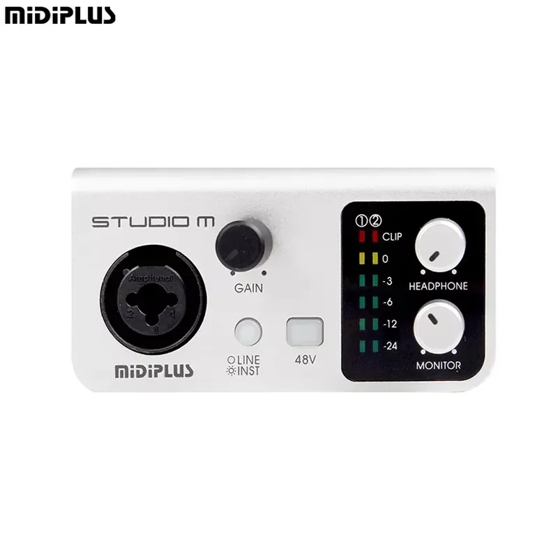 for Midiplus Studio M Soundcard Audio Interface USB Recording Mixer 24 Bit 192kHz for Podcast