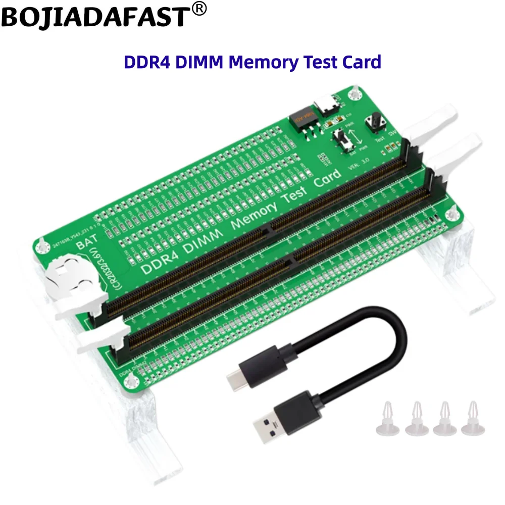Desktop DDR4 DIMM Memory RAM Adapter Testing Tool Test Card With LED Indicator Long Latch