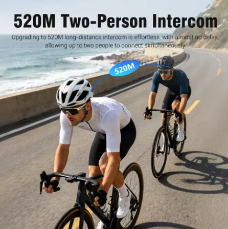 1/2PCS C10 Helmet Bluetooth Intercom Headset, Waterproof Noise Reduction Interphone for Outdoor Cycling Music Sharing