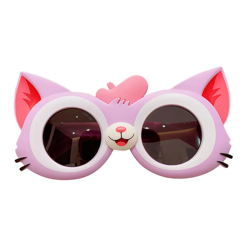 Cartoon Sunglasses Child Flip Sun Protection Silly Cute Glasses Girl Foldable Princess Outdoor UV Resistant Sunshade Mirror Toy